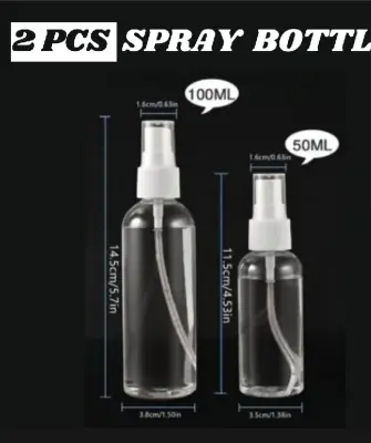 Picture of 2 pieces 100 ml and 50 ml Plastic spray bottles (2 pieces)