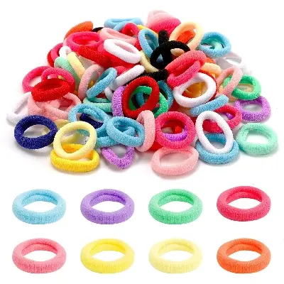 Picture of 100 Pieces mini hair bands for hair styling (100 pieces)
