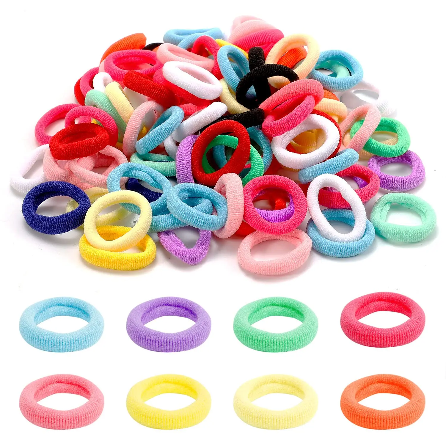 Picture of 1 box (100 pieces) mini hair bands for hair styling