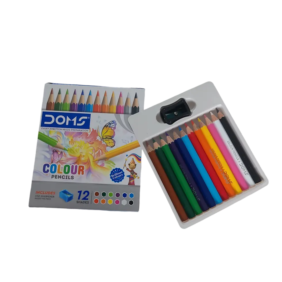 Picture of Doms 12 colours Pencils with cutter