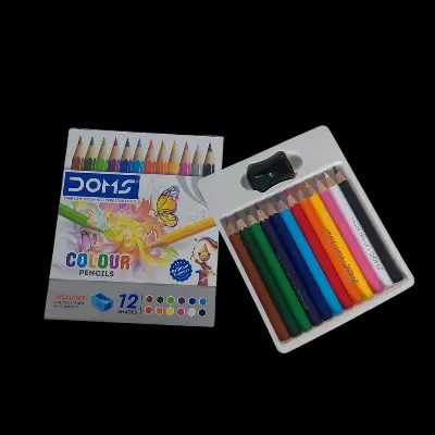 Picture of Doms 12 colours Pencils with cutter