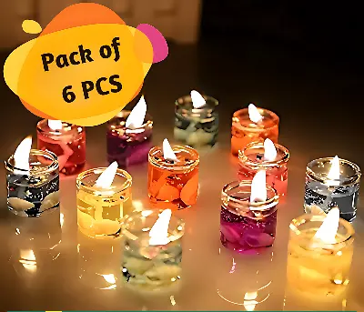 Picture of 6 in 1 seþ of mini jelly candles for Home Decor (6 pcs-1 inche)