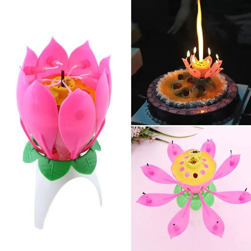 Picture of 1 piece Lotus or lili musical candle for birthday or occasion (1 piece)