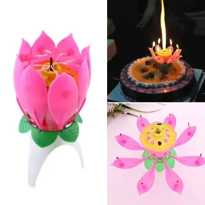 Picture of 1 piece Lotus or lili musical candle for birthday or occasion (1 piece)