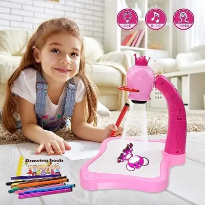 Picture of Child Learning Desk with Smart Projector Kids Painting Table Toy with Light Children Educational Tool Drawing Table - 1 piece