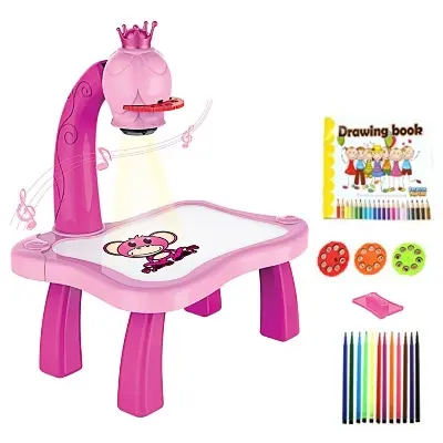 Picture of Child Learning Desk with Smart Projector Kids Painting Table Toy with Light Children Educational Tool Drawing Table - 1 piece