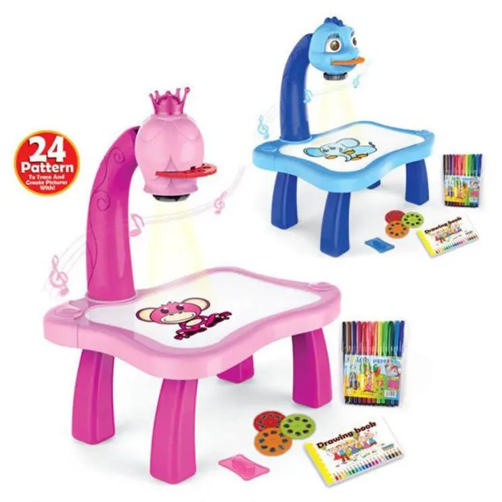 Picture of Child Learning Desk with Smart Projector Kids Painting Table Toy with Light Children Educational Tool Drawing Table - 1 piece