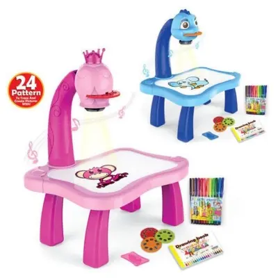 Picture of Child Learning Desk with Smart Projector Kids Painting Table Toy with Light Children Educational Tool Drawing Table - 1 piece