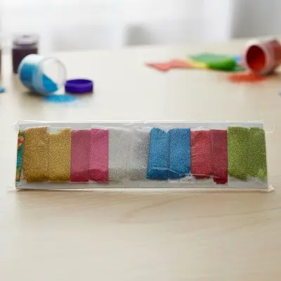 Picture of 6 colours Glitter contains 12 Sheets for Crafting