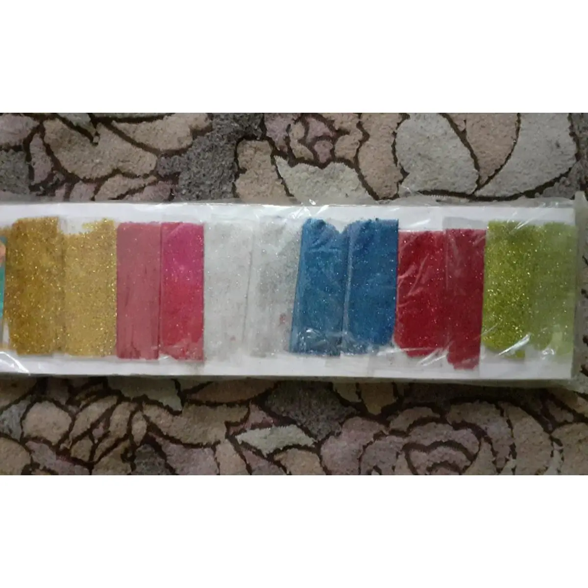 Picture of 6 colours Glitter contains 12 Sheets for Crafting