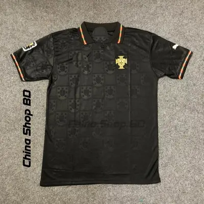 Picture of Portugal away Jersey World Cup 2026 Half Sleeve Premium Quality Football Jersey (Logo Embroidery), Black
