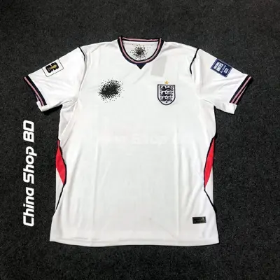 Picture of England Home 2026 World cup Half Sleeve premium National Team Football Jersey (Logo Embroidery), White