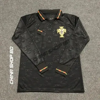 Picture of Portugal away Jersey World Cup 2026 Full Sleeve Premium Quality Football Jersey (Logo Embroidery), Black