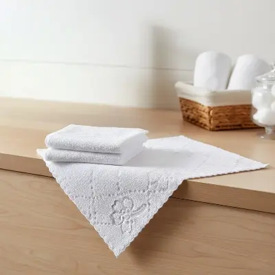 Picture of ছোট সাদা রঙের  নরম রুমাল বা পকেট রুমাল (2 পিস) - towel