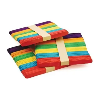 Picture of Colorful Icecream Sticks or Popsticks for Crafting or Multi Purpose Using ( 50 Pieces)