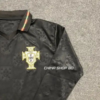 Picture of Portugal away Jersey World Cup 2026 Full Sleeve Premium Quality Football Jersey (Logo Embroidery), Black