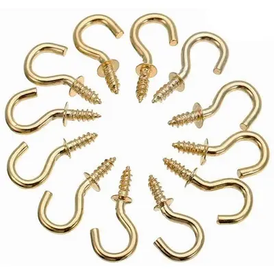 Picture of Golden Color Wall Hook Screw (12 Pieces)