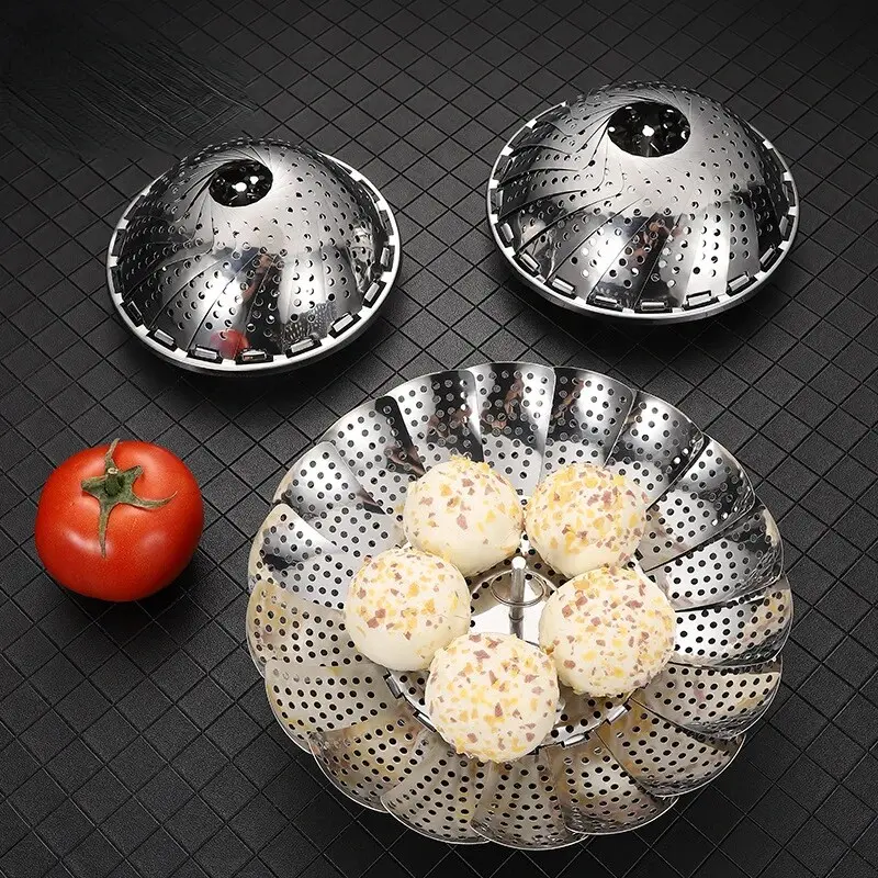 Picture of Multifunctional Stainless Steamer Food Strainer or momo or chicken  lotus steamer (23 cm)