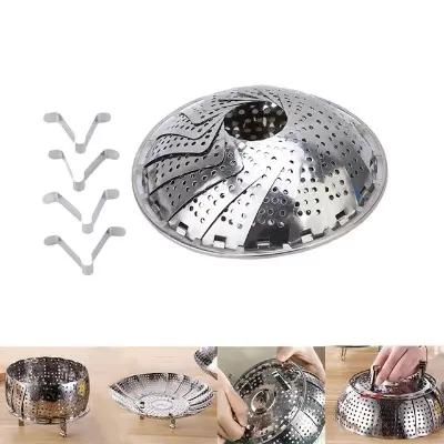 Picture of Multifunctional Stainless Steamer Food Strainer or momo or chicken  lotus steamer (23 cm)