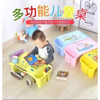 Picture of 1 Piece Kids Writing Table (52X26X19 cm) / Study Table Baby Snack Table/ Storage Box Plastic
