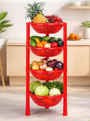 Picture of RFL 4 Step Round Vegetable Rack – Durable Kitchen Storage Stand
