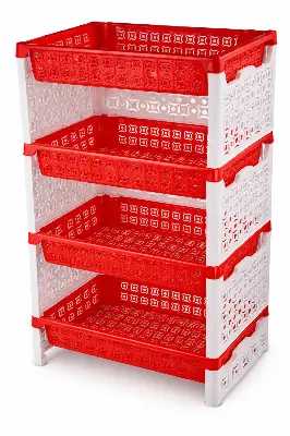Picture of RFL 4 Step Two Color Nova Rack Plastic Storage Shelf Organizer