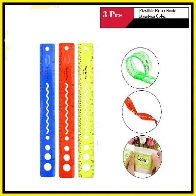 Picture of 3 Pieces Flexible Rulars or unbreakable scales for school stationary