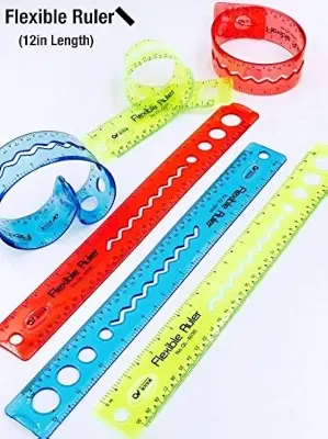 Picture of 3 Pieces Flexible Rulars or unbreakable scales for school stationary