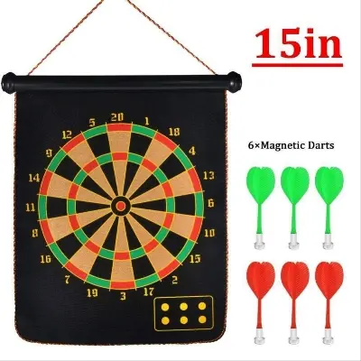 Picture of Magnetic Double Sided 15" Dartboard with 6 Pcs Magnet Dart Pins (toy)