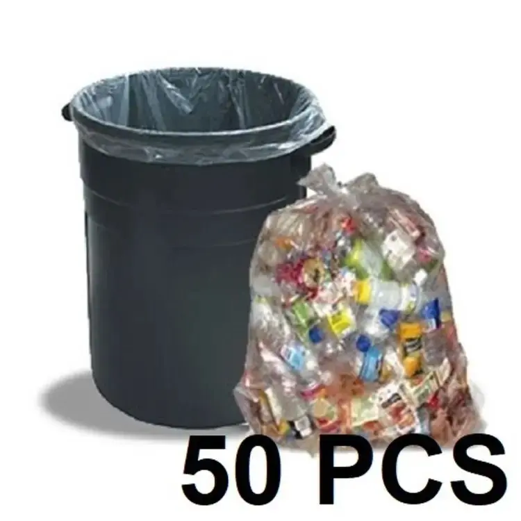Picture of Clear (16" X12") 50PCS Trash Bag / Poly Bag / Garbage Bag / Moyla Felar Bag / Polibag
