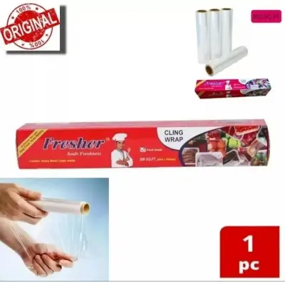Picture of Fresher Plastic Stretch Wrap Clear Cling Food Grade Pe Vinyl Film - Keep Your Food Fresh And Protected With This Clear Cling Film Roll, Ideal For Wrapping And Preserving Food Items.