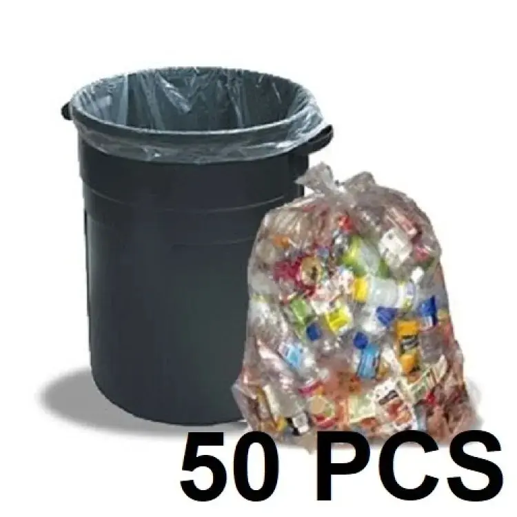 Picture of Transparent (24" X18") 50PCS Trash Bag / Poly Bag / Garbage Bag / Moyla Felar Bag / Polibag