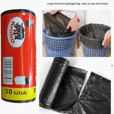 Picture of 35 ltr garbeg  bags on roll 50pcs For lite use dustbin(Black)