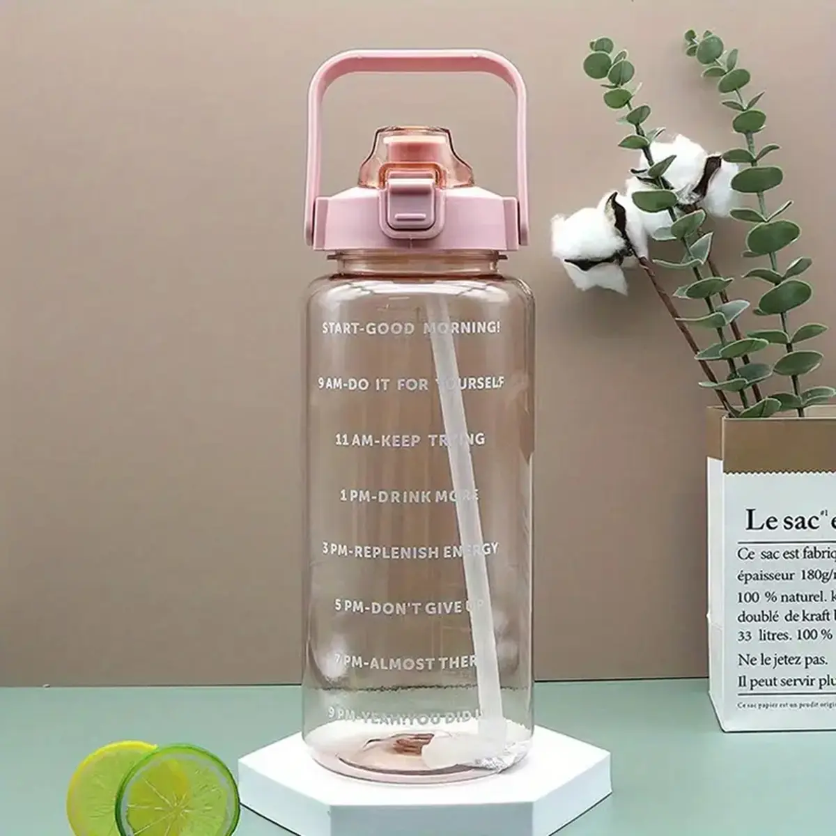 Picture of Transparent Motivational Water bottle 2 L