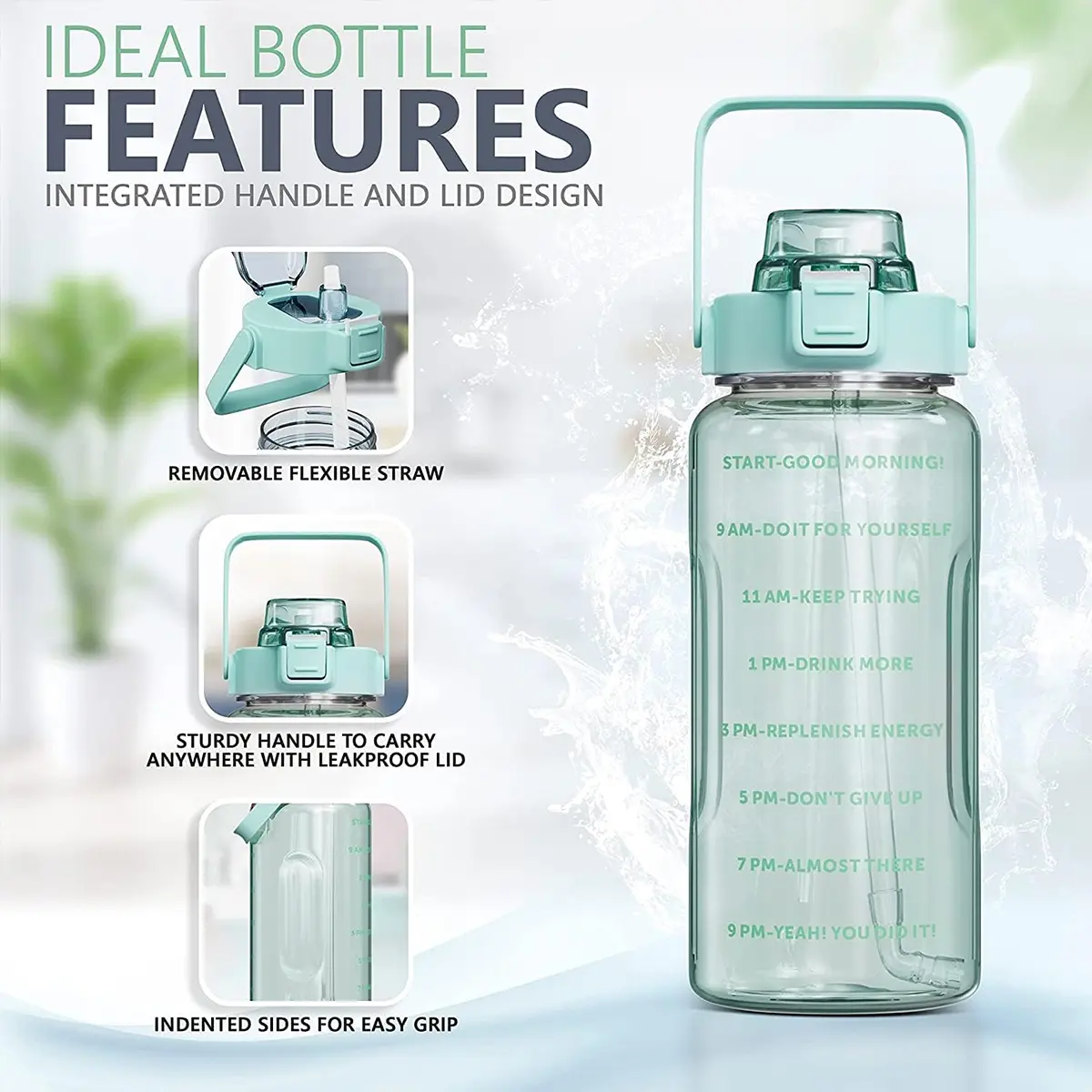 Picture of Transparent Motivational Water bottle 2 L