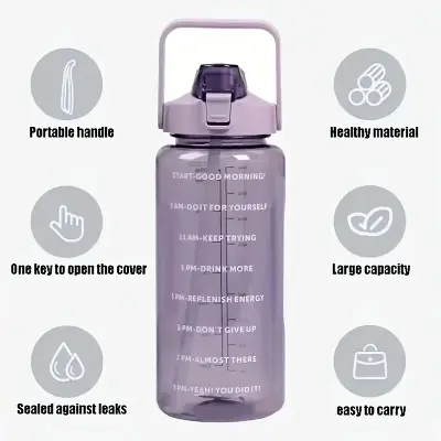Picture of Transparent Motivational Water bottle 2 L