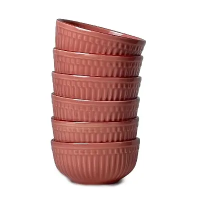 Picture of SEPARATE WAY Ceramic Soup Bowls, Cereal Bowl, Dishwasher & Microwave Safe/Serving Bowls For Kitchen (Pink, Set Of4, 6, 12), 500 MLPink 4 Pcs, Pink 6 Pcs, Pink 12pcs