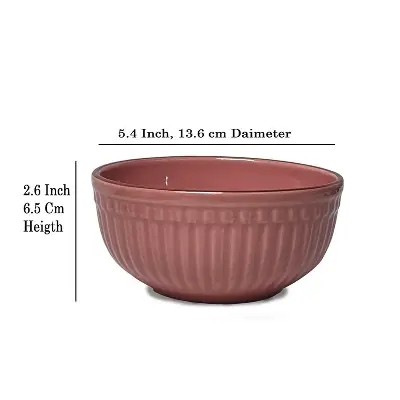 Picture of SEPARATE WAY Ceramic Soup Bowls, Cereal Bowl, Dishwasher & Microwave Safe/Serving Bowls For Kitchen (Pink, Set Of4, 6, 12), 500 MLPink 4 Pcs, Pink 6 Pcs, Pink 12pcs