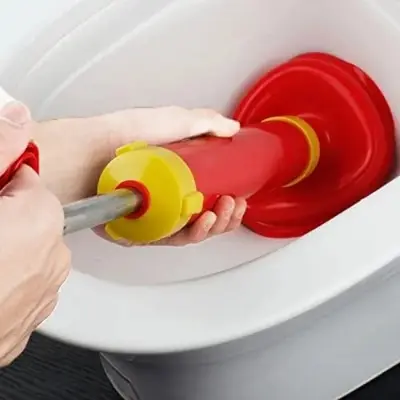 Picture of Powerful Bathroom Blocked Toilet Sink Multi Drain Buster Plunger W/2 Suckers For Sink Cleaning Tools