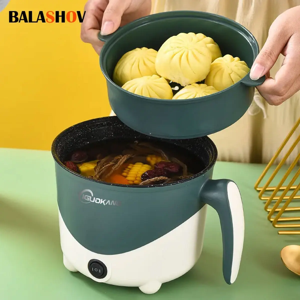 Picture of Mini Multi-Functional Double Layer Electric Cooking Pot 1.8 lte