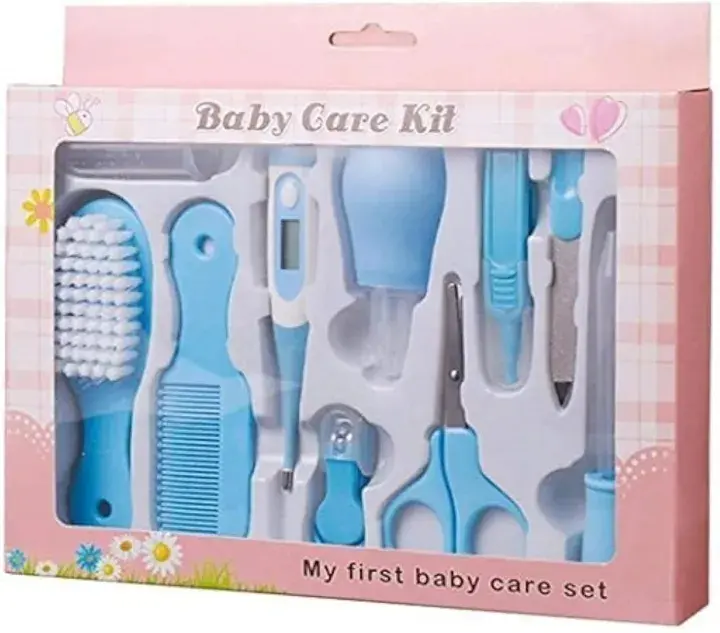 Picture of Baby Care Set, Baby Care Tools & Essentials 10 Piece Portable Baby Health Care Set Nail Care Kit for Newborn(Blue)