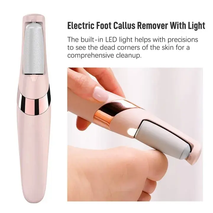 Picture of Rechargeable Electric pedicure set foot grinder Callus Remover USB Rechargeable Feet Pedicure Tool With 2 Replaceable roller heads