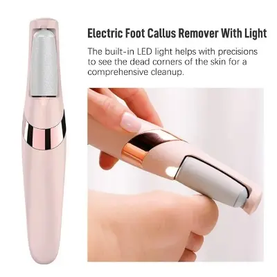 Picture of Rechargeable Electric pedicure set foot grinder Callus Remover USB Rechargeable Feet Pedicure Tool With 2 Replaceable roller heads