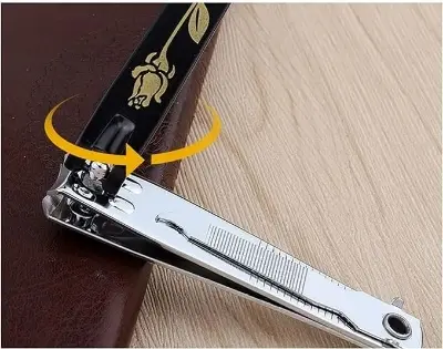 Picture of nail clippers 1 Piece Creative Black BTRAP slanted Stainless Steel Nail Clippers