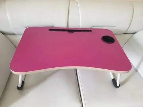 Picture of Versatile - Computer Laptop Desk Small Foldable Multi-Function Bed Desk Simple Dormitory Lazy Table Bed with Laptop Table -(Pink)