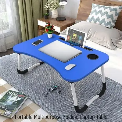 Picture of Versatile - Computer Laptop Desk Small Foldable Multi-Function Bed Desk Simple Dormitory Lazy Table Bed with Laptop Table -(Blue)
