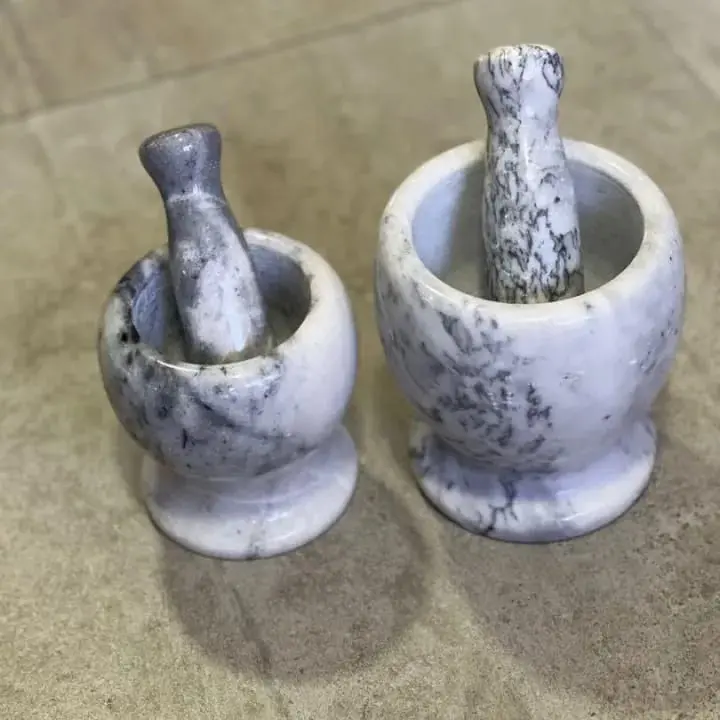 Picture of Handheld Marble Mortar and Pestle Set - Ash