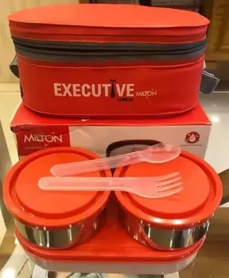 Picture of Milton Executive Lunch Box Soft Insulated Tiffin Box (2 SS Container,1 Microwave Safe Container)
