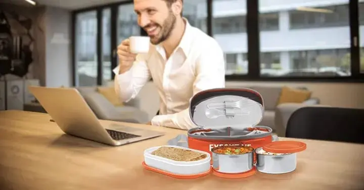 Picture of Milton Executive Lunch Box Soft Insulated Tiffin Box (2 SS Container,1 Microwave Safe Container)