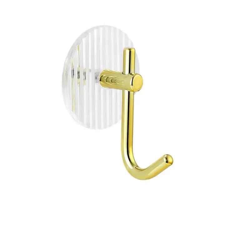 Picture of 1pcs Acrylic Luxury Wall Hook Home Decor Strong Adhesive Bathroom Towel Rack No Punching Hanging Coat Hanger Door Back Key Bag Holder